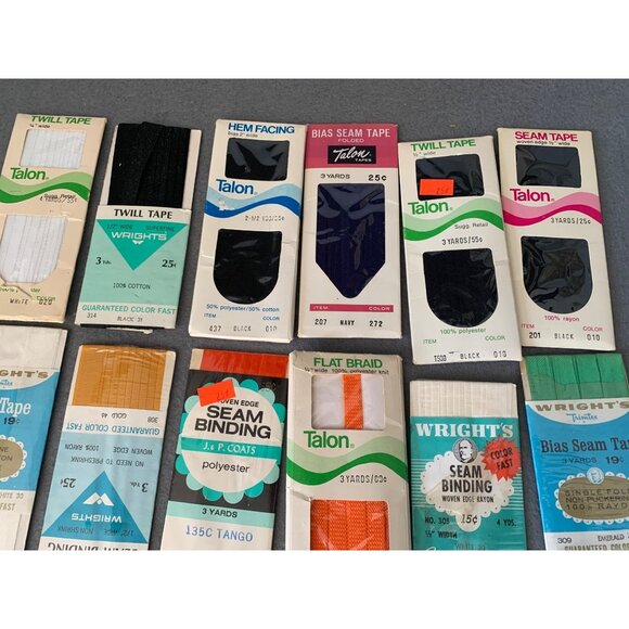 Vintage Twill Tape & Seam Binding Collection - Talon Wrights Star 3 Yards Assort - Picture 4 of 6